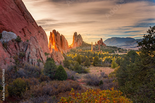 Garden of the gods, Colorado Springs, Colorado. Early in the morning photo