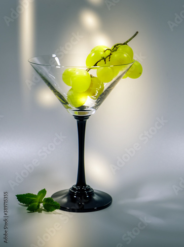 Wine glass with berries