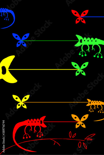 фотографія Rainbow Chameleons and Butterflies