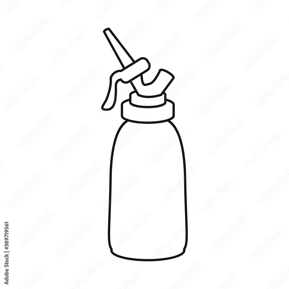Isolated object of bottle and cream sign. Graphic of bottle and cake stock vector illustration. Isolated object of bottle and cream sign. Graphic of bottle and cake stock vector illustration.