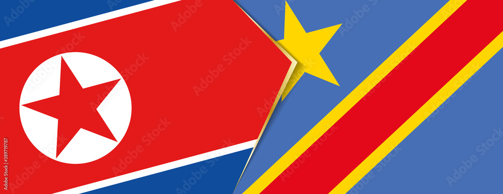North Korea and Bulgaria flags, two vector flags. North Korea and Bulgaria flags, two vector flags.