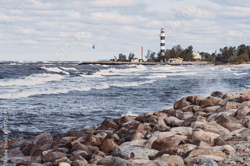 Sea with a lighthouse