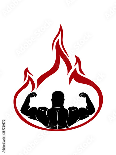 Feuer Muskeln Zeigen 