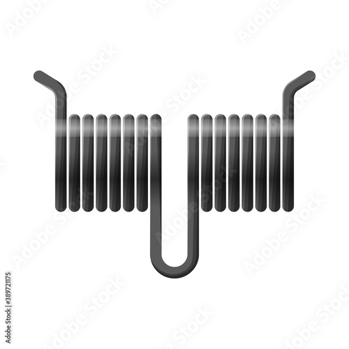 Vector illustration of coil and detail logo. Web element of coil and metal stock vector illustration.