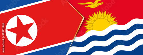 North Korea and Kiribati flags, two vector flags.