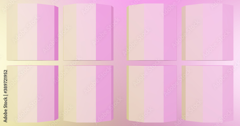 Fototapeta premium Render with pink yellow geometric background