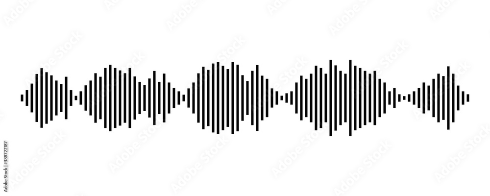 Music sound waves icon isolated on white background. Vector illustration Music sound waves icon isolated on white background. Vector illustration