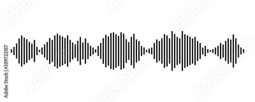 Music sound waves icon isolated on white background. Vector illustration