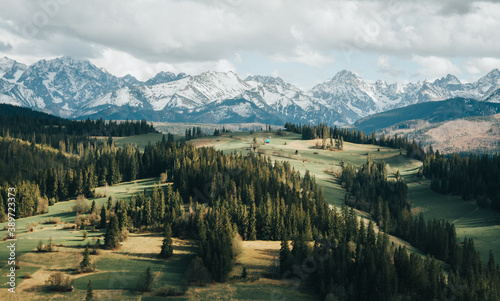 Fototapeta Naklejka Na Ścianę i Meble -  panorama of the mountains in spring