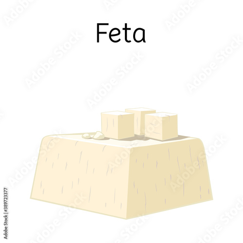 Vector design of cheese and feta icon. Graphic of cheese and piece stock symbol for web.