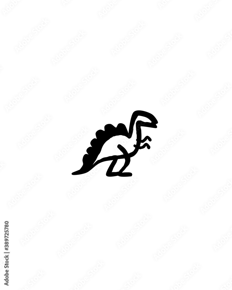 Dinosaurs black silhouettes set with lettering pterodactyl plesiosaur spinosaurus tyrannosaurus triceratops on white background isolated  illustration