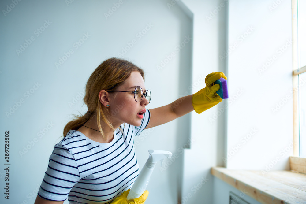 woman home cleaning hygiene detergent interior service woman home cleaning hygiene detergent interior service
