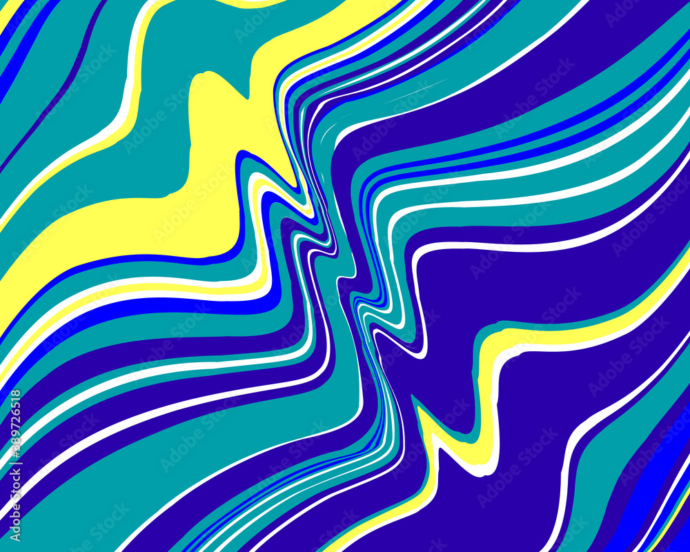 Bright twisted background with colourful neon wavy lines  Vector illustration