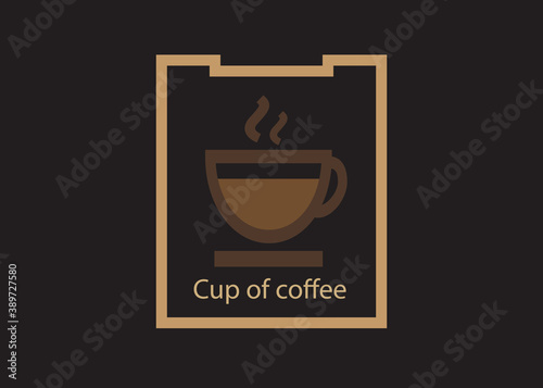 Hot coffee logo on a dark background.