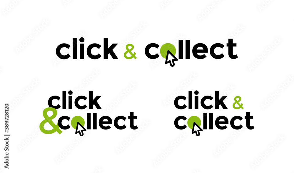 Obraz premium Click & collect - vector sign take away sale - easy to edit