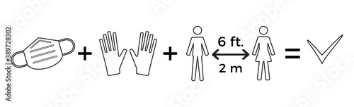 COVID-19 advices prevention symbols and icons. Protect yourself and others from Coronavirus Covid