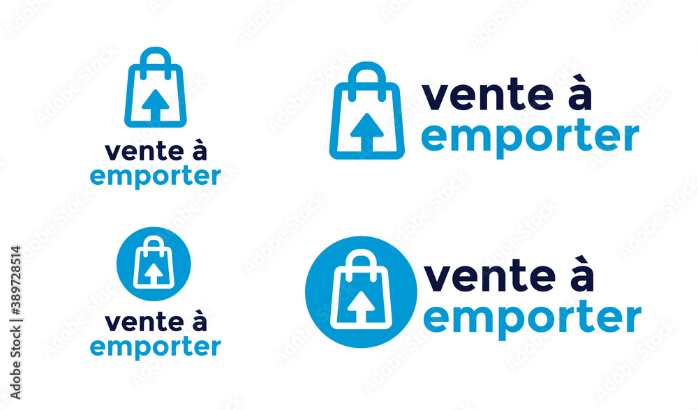 Vente à emporter - icône sac de course, click & collect, facile à modifier Vente à emporter - icône sac de course, click & collect, facile à modifier