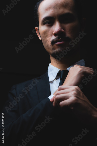 businessman black suit, uni...