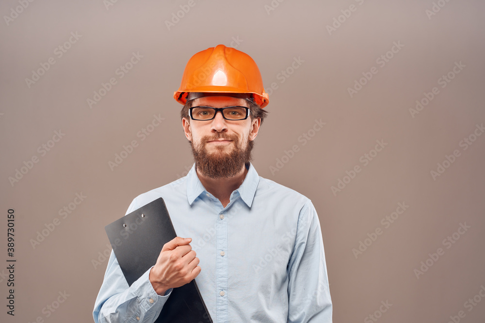 Man in working uniform professional construction lifestyle Man in working uniform professional construction lifestyle