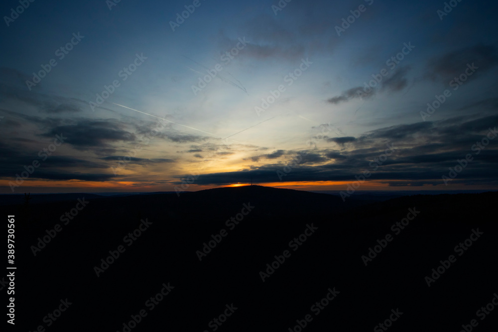 Sonnenuntergang im Fichtelgebirge, Oberfranken