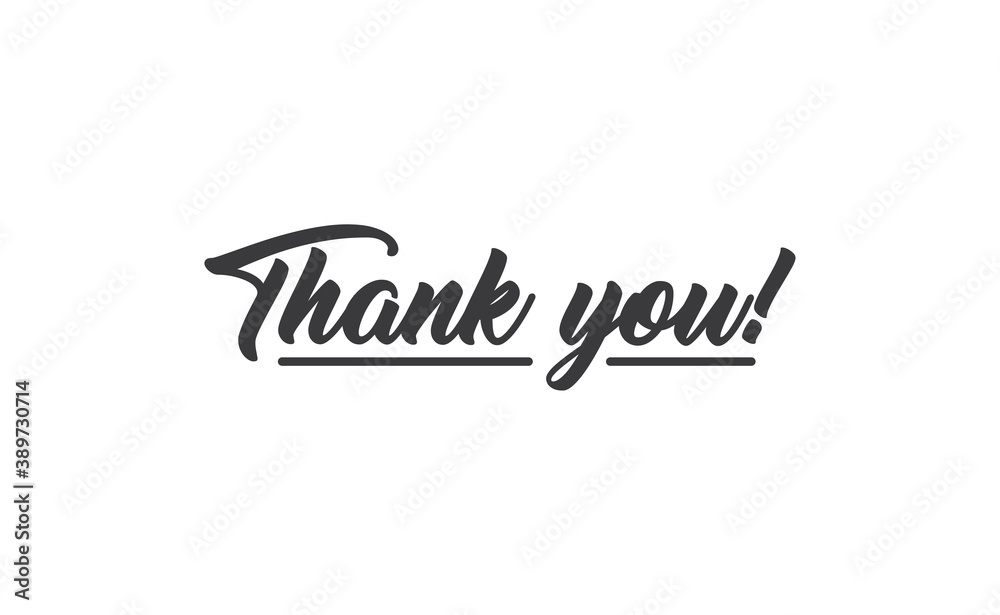 Fototapeta premium Thank you text. Modern hand writing calligraphic design.