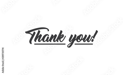 Thank you text. Modern hand writing calligraphic design.