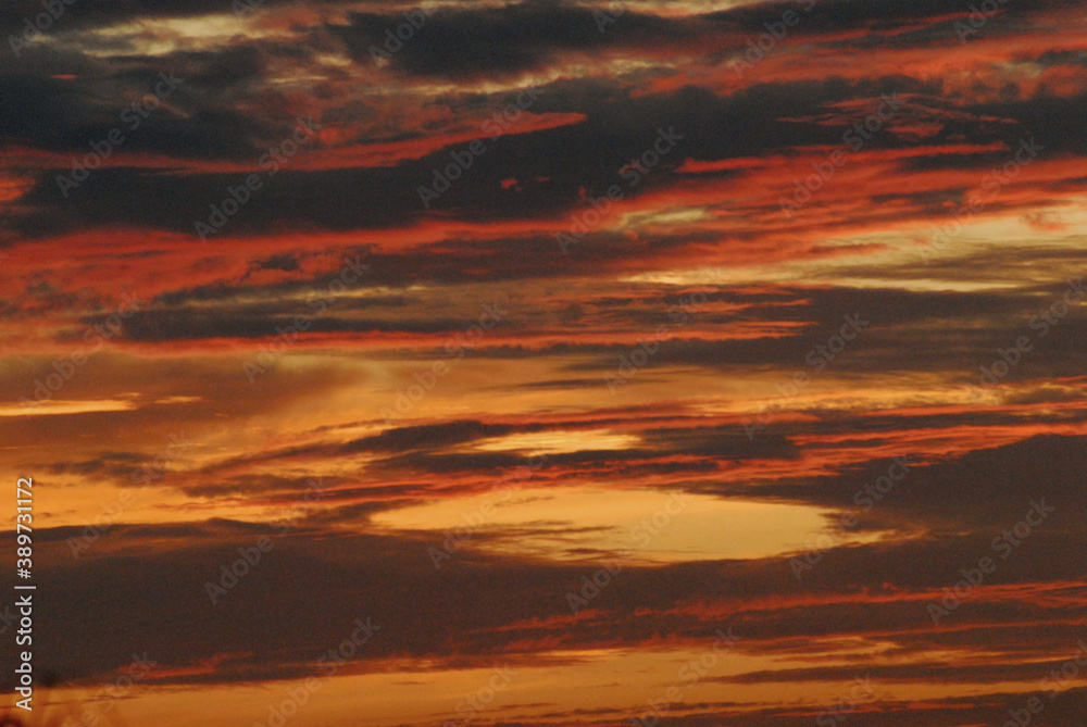 AERIALS- Panorama of a Blazing Sunset View Over Australia
