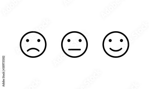 Feedback emoji line icon. Clipart image isolated on white background.