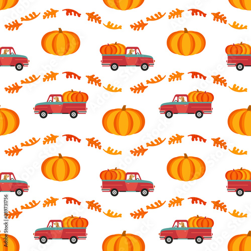 Thanksgiving Fall fest pumpkin seamless pattern