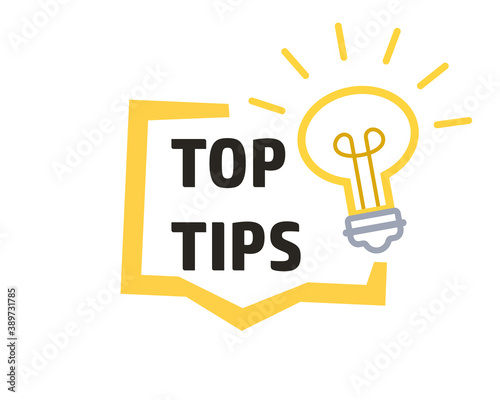 Top Tips sign. Clipart image. icon. Clipart image isolated on white background.