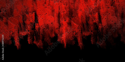 
Black and red hand painted brush grunge background texture 