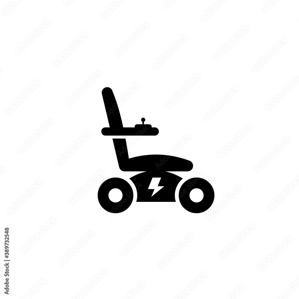 Electric wheelchair silhouette icon. Clipart image isolated on white background. Electric wheelchair silhouette icon. Clipart image isolated on white background.