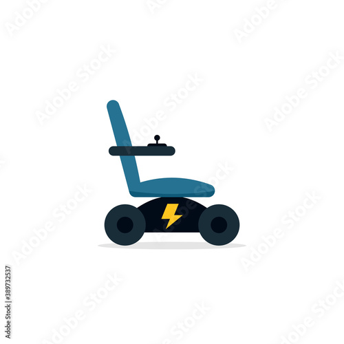 Electric wheelchair icon. Clipart image isolated on white background.