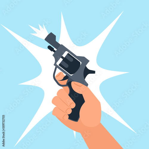 Start shot illustration. Clipart image.
