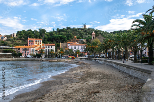 Beachfront of Collioure, a seaside town on the Mediterranean coast of southern France © David Johnston