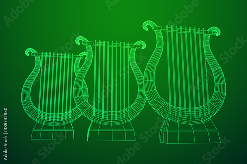 Ancient lyre or harp musical instrument