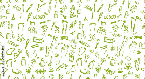 Manicure and pedicure  seamless pattern for your design