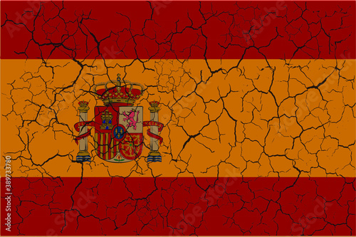 flag on dry earth ground
