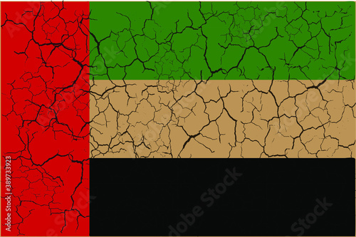 flag on dry earth ground