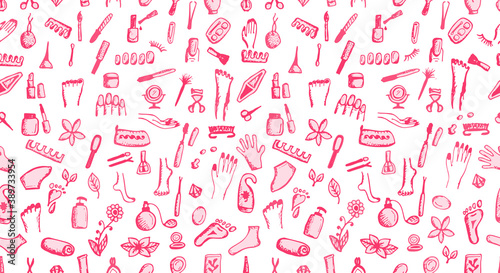 Manicure and pedicure, seamless pattern for your design