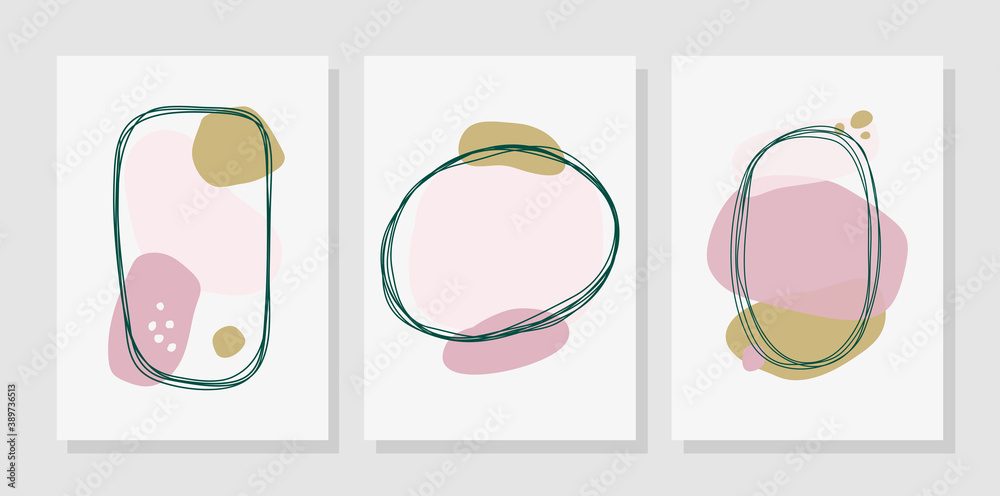 Set of minimal background organic abstract shapes. Contemporary poster. Design for greeting cards, covers, branding.