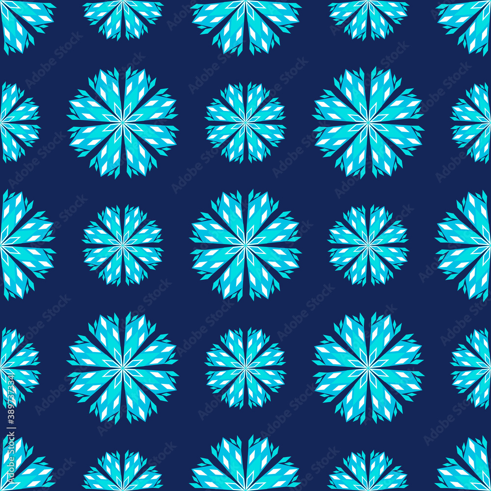 Winter seamless pattern with vector blue snowflakes Winter seamless pattern with vector blue snowflakes