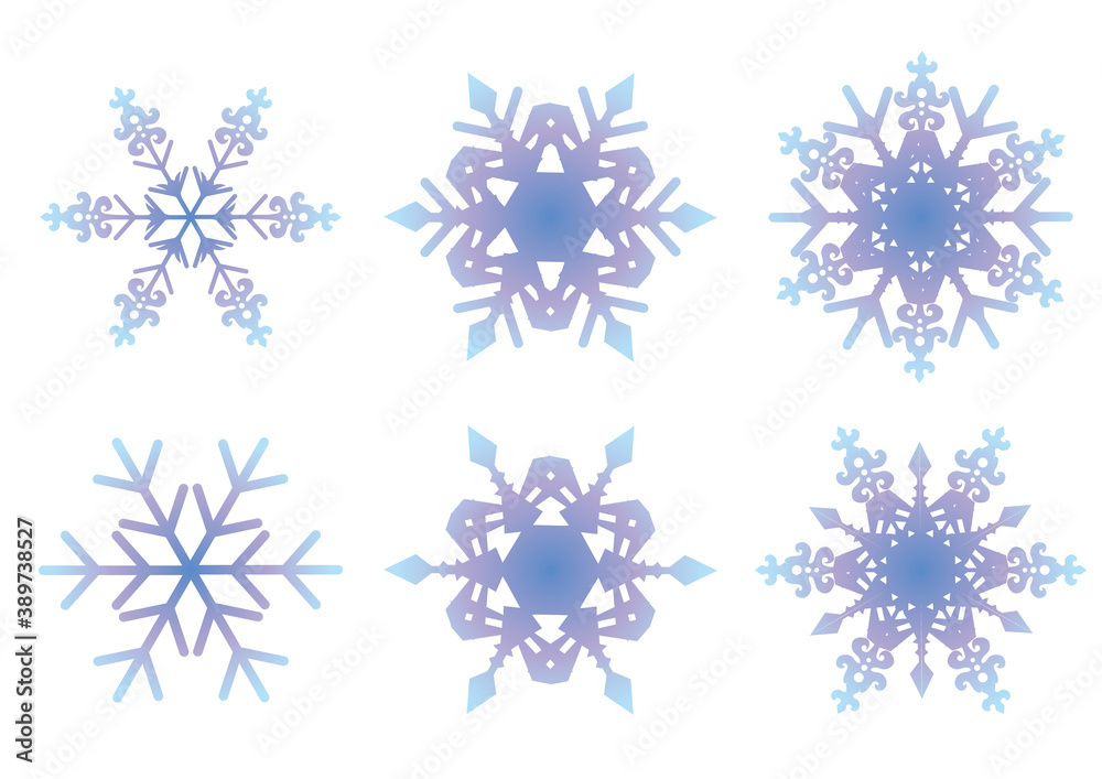 イラスト(雪の結晶、水色) イラスト(雪の結晶、水色)
