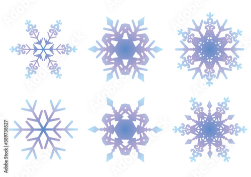 イラスト（雪の結晶、水色）
