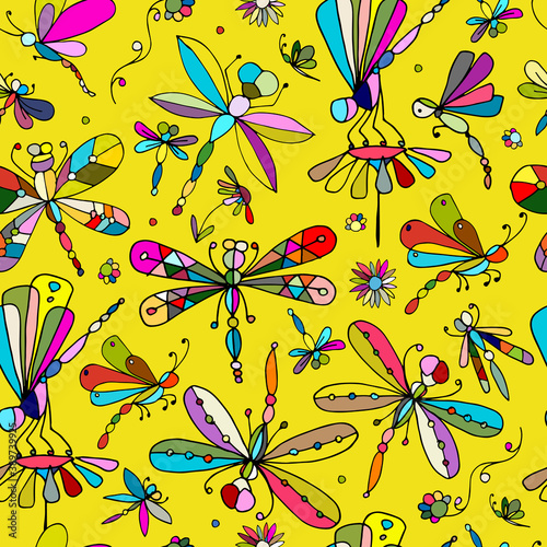 Dragonflies, seamless pattern for your design