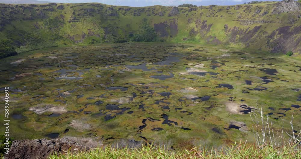 Timelapse, Rano Kau volcanic crater in Chile Timelapse, Rano Kau volcanic crater in Chile