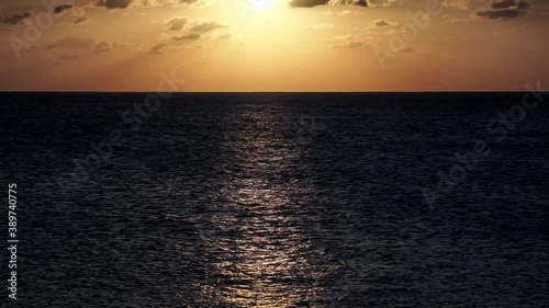 Okinawa,Japan-October 27, 2020: Sunbeam on Beautiful sunset at 17END of Shimojishima island, Okinawa
 photo