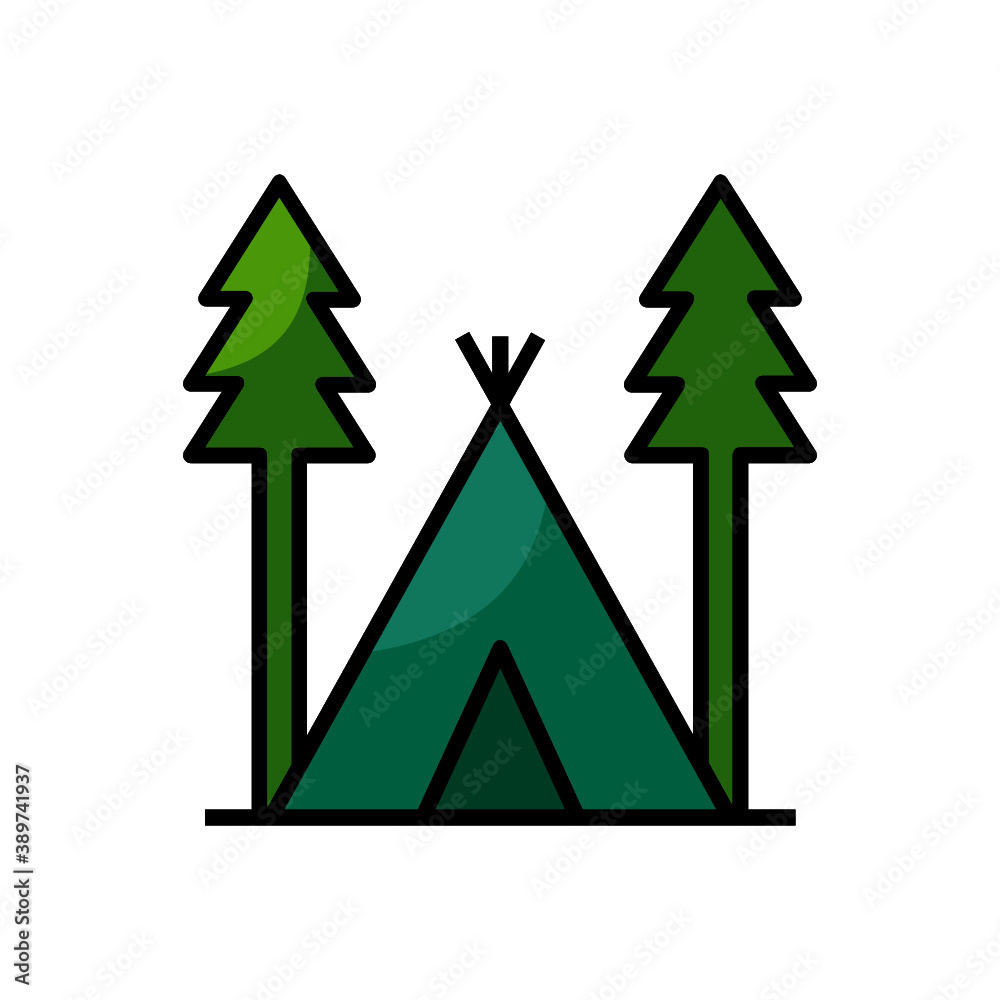 Obraz premium Tent filled colour icon