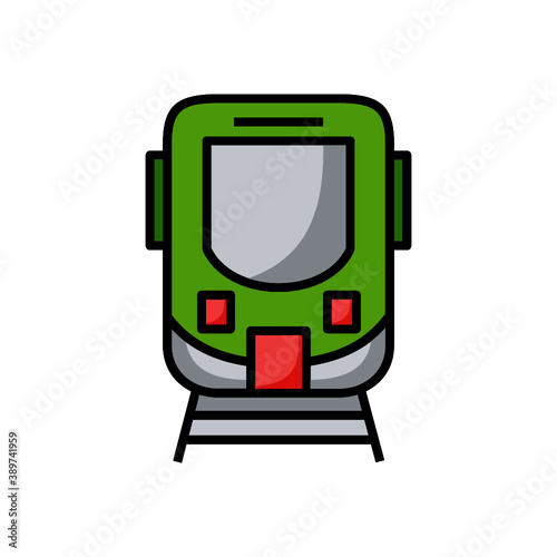 train coloured icon vector