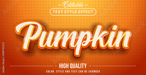 Editable text style effect - Pumpkin theme style.
